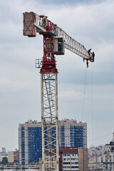 tower crane at the city construction site