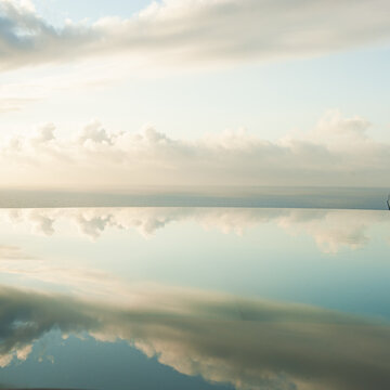 Sky background and water reflection