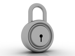 3d illustration Safety concept: Closed Padlock 