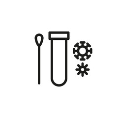 The coronavirus test icon. Simple linear vector illustration
