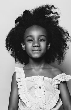 Portrait of Little Adorable girl in Studio
