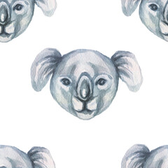 Koala animals cartoon cute faces graphic illustration vector hand-drawn. Print textile vintage retro scandinavian style realism separately on a white background large set clipart