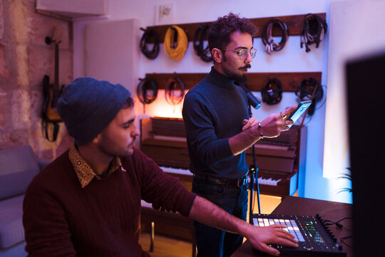 Musicians at the recording studio