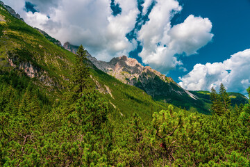 Panoramic view of the Sexten Dolomites, Italy.