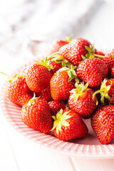 Whole ripe red strawberries.