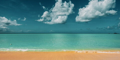 rain clouds over caribbean sea