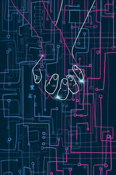Digital love illustration