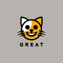 . Vector Cartoon emoticon Shape Cats Great Expression
