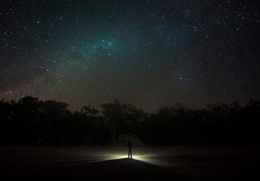 Man Standing Under The Stars