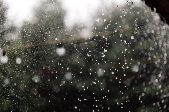 closeup raindrops on natural background