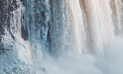 Niagara waterfall at Ontario, Canada in winter