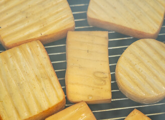 Smoked Cheese Cooling on Grate