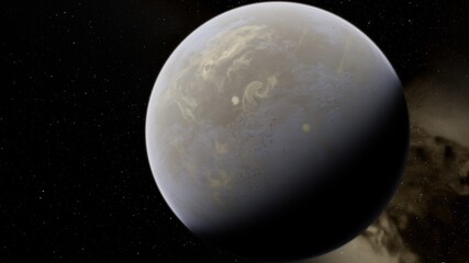 Obraz premium planet suitable for colonization, earth-like planet in far space, planets background 3d render