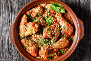 Chakhokhbili, stewed chicken in spicy tomato sauce