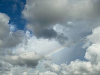 Beautiful Rainbow in Cloudy Sky