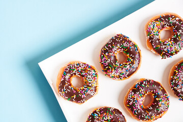 Choclolate Sprinkle Donuts in Box