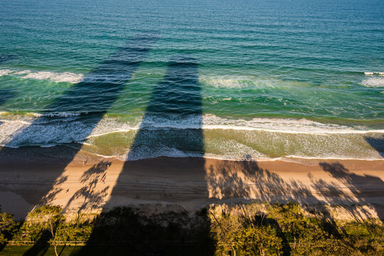 shadows on   beach