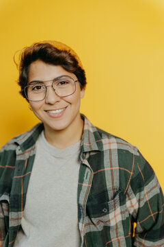 Non Binary person fashion in studio