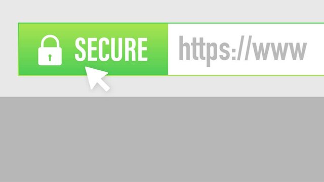 HTTPS Protocol. Safe and Secure Web sites on the Internet. SSL certificate for the site. Advantage TLS. Motion graphics.