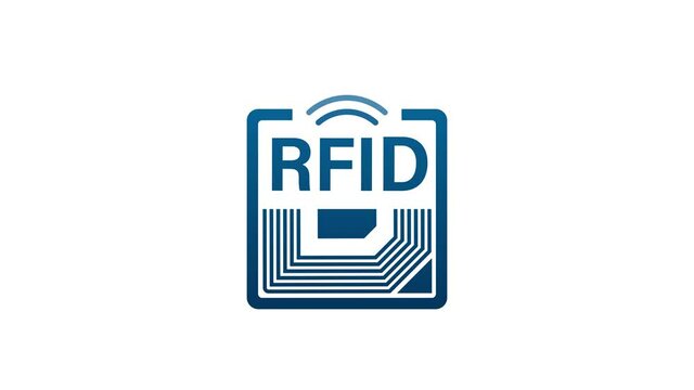 RFID Radio Frequency IDentification. Technology concept. Digital technology. Motion graphics.