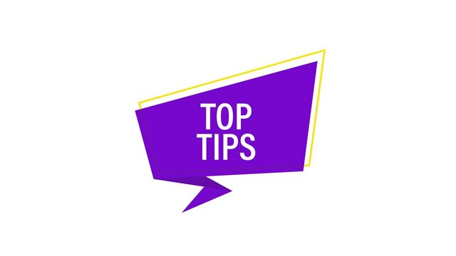 Hand holding megaphone - Top tips. Motion graphics.