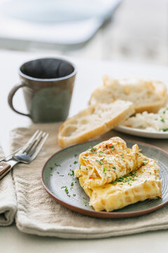 Breakfast egg omelet.