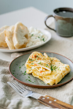 Breakfast egg omelet.