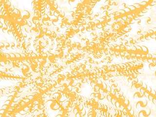 Abstract yellow-orange background from decorative 3d lines on a white background. Illustration for sunny summer, business promotion, dynamic wallpaper.