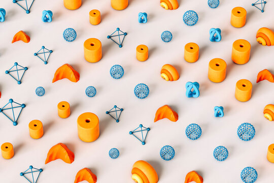 abstract, geometrical form on grey background