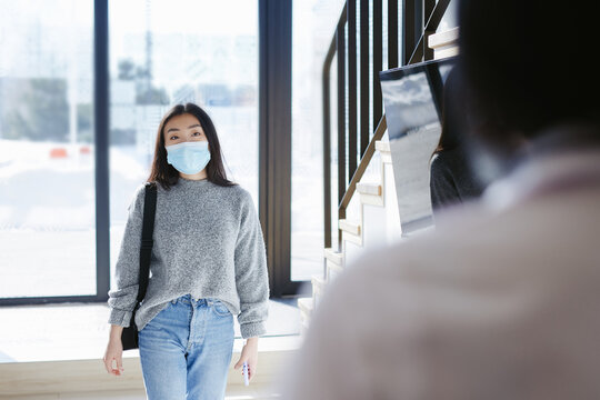 Pretty girl coming to reception 