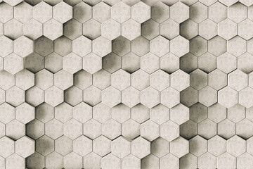 Abstract Marble hexagons on grey background