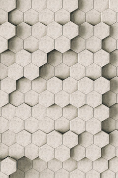 Abstract Marble hexagons on grey background