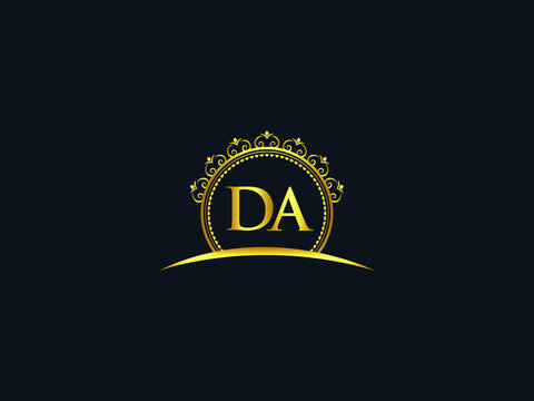 Initial DA Letter, Luxury da Logo Icon Vector For Hotel, Heraldic, Jewelry, Fashion, Royalty With Gold Color Image Design