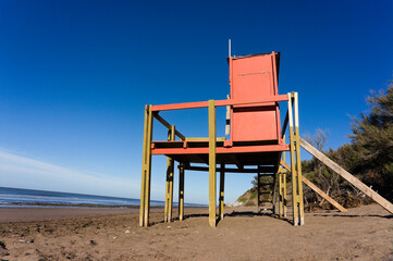 lifeguard shelter on an atlantic ocean beach