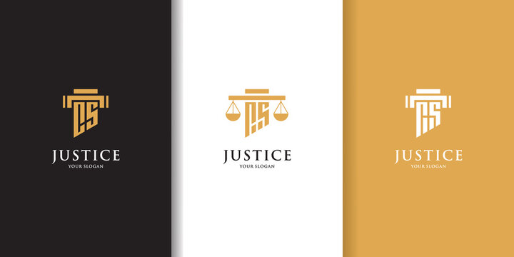 Law logotype with letter cs design