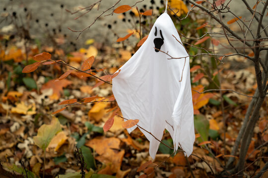 Little Ghost Scary Halloween Decorations in Front Yard for Trick of Treat