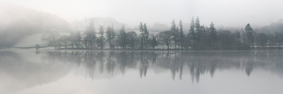 Ulswater lake mist and fog lake district