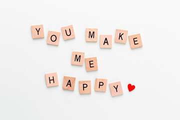 Wooden blocks in a pastel board with the text end heart.