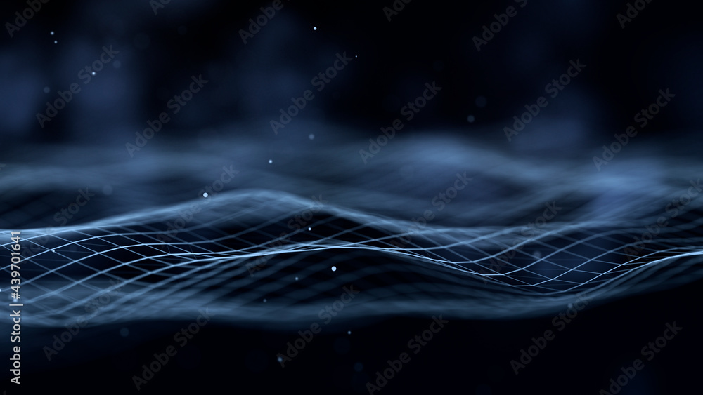 Poster Technology background. Abstract digital combination dots and lines. Network connection structure. 3d Widescreen