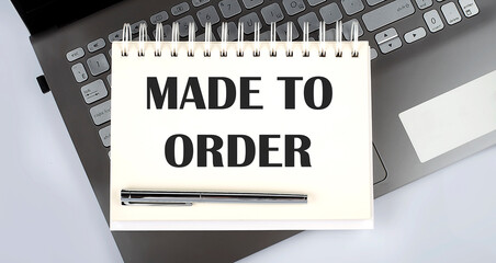 MADE TO ORDER - Top view notebook writing on the laptop
