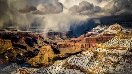 Snow storms over the canyon