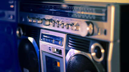 Turn the volume loud and enjoy to the music in this old-fashioned stereo equipment from the 80's...