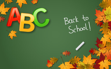 Back to school, education autumn style vector background