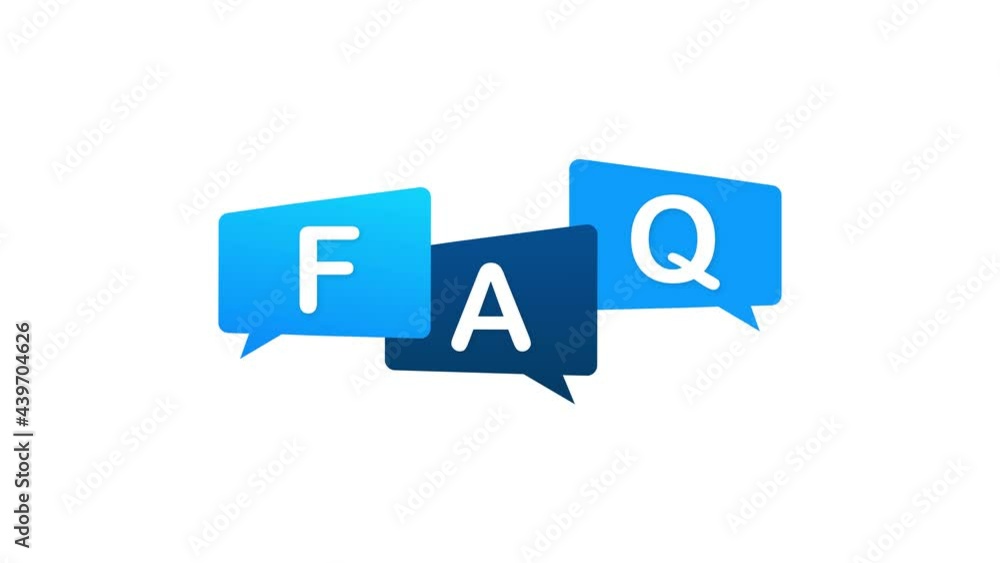 Poster frequently asked questions faq banner. computer with question icons. motion graphics.