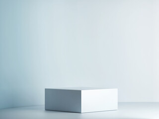 Abstract geometry podium for product presentation, blue background, 3d render, 3d illustration.