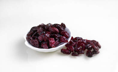 dried cranberries white background