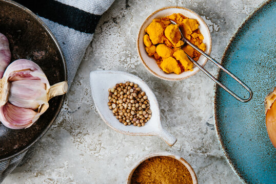 Ingredients for shawarma spice paste