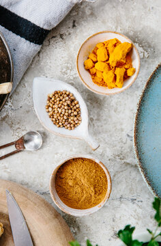 Ingredients for shawarma spice paste