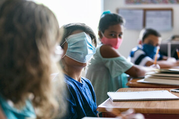 School: Boy Student Acts The Clown With Covid Face Mask