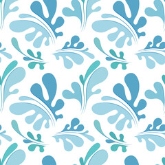 Fototapeta na wymiar Abstract floral seamless background. Unreal leaves endless pattern. Part of set.